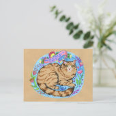 Cat Quote Art Whimsical Animal Postcard Postkarte (Stehend Vorderseite)