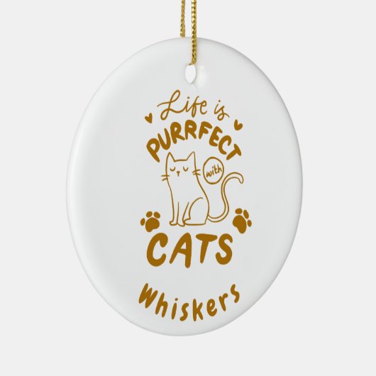 Cat Quote Pet Name Keramik Ornament (Rechts)