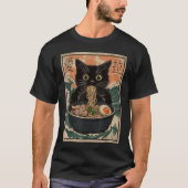Cat Ra Japanese Art Great Wave Kanagawa Graphic T-Shirt (Vorderseite)