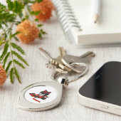 cat raciing car Keychain Schlüsselanhänger (Seite)