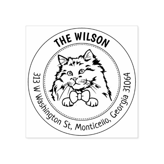 Cat Rag Doll Family Rücksendeadresse Gummistempel (Prägung)