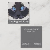 Cat Ragdoll Blue Eyes Kitty Quadratische Visitenkarte (Vorne/Hinten)