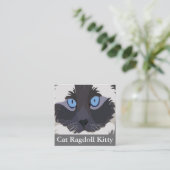 Cat Ragdoll Blue Eyes Kitty Quadratische Visitenkarte (Stehend Vorderseite)
