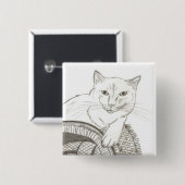 Cat Ragdoll Portrait Button (Vorne & Hinten)