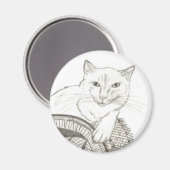 Cat Ragdoll Portrait Magnet (Vorderseite/Rückseite)