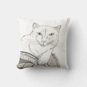 Cat Ragdoll Portrait Pillow - Lila Kissen