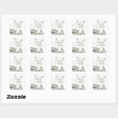 Cat Ragdoll Portrait Square Stickers - Set von 20 (Blatt)