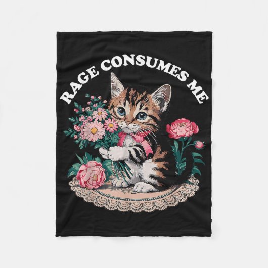Cat Rage verzehrt mich Fleecedecke (Vorderseite)