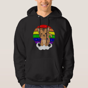 Cat Rainbow Glitzer Kawaii Cats farbenfroh Hoodie