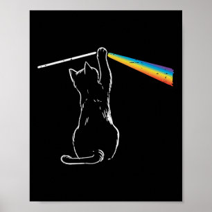 Cat Rainbow Light Cool Prism Science Spektrale Men Poster