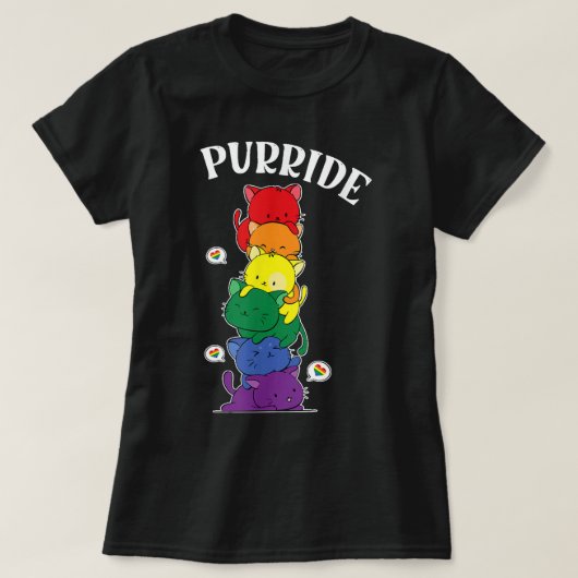 Cat Rainbow Sunglasses Gay Funny Pride LGBTQ Men W T-Shirt (Design vorne)