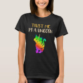 Cat Rainbow Unicorn Gag T-Shirt (Vorderseite)