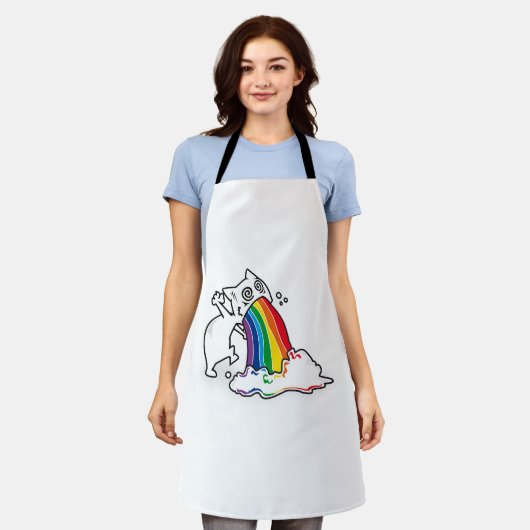 cat rainbow vomit schürze (Getragen)