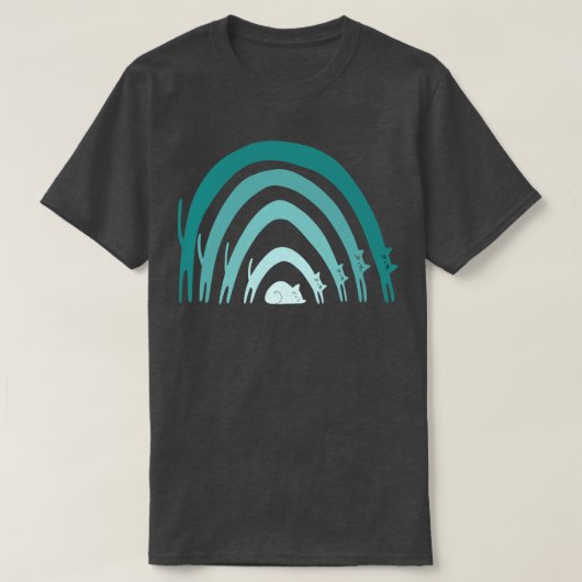 Cat Rainbows Blues T-Shirt (Design vorne)