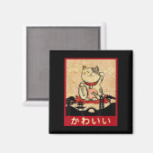 Cat Ramen Bowl Anime Japanisch Noodles Kawaii Neko Magnet (Vorderseite/Rückseite)