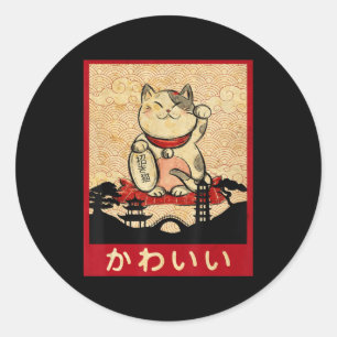 Cat Ramen Bowl Anime Japanisch Noodles Kawaii Neko Runder Aufkleber