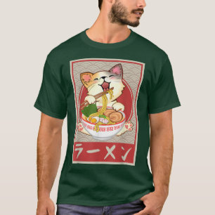 Cat Ramen Bowl Anime Japanisch Noodles Kawaii Neko T-Shirt