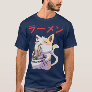 Cat Ramen Bowl Anime Japanisch Noodles Kawaii Neko T-Shirt