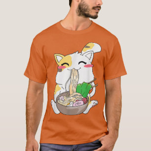 Cat Ramen Bowl Anime Japanisch Noodles Kawaii Neko T-Shirt