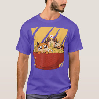 Cat Ramen Bowl Funny Japanese Sushi T-Shirt