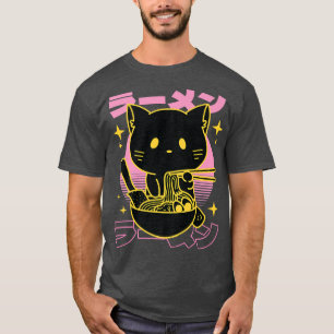 Cat Ramen Cat Japanisch Kawaii Niedlich Anime Cat  T-Shirt