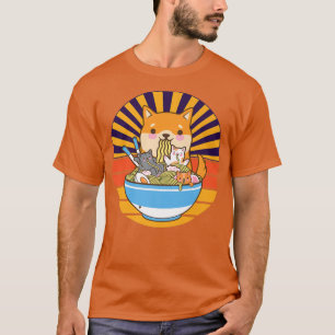 Cat Ramen Dog Shiba Inu Japanisch Kawaii Niedlich T-Shirt