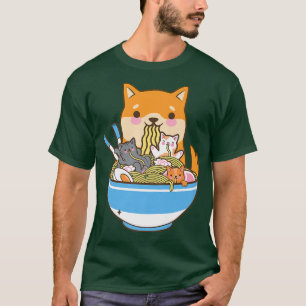 Cat Ramen Dog Shiba Inu Japanisch Kawaii Niedlich T-Shirt