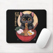 Cat Ramen Funny Graphic Tees Japanese Kawaii Cat A Mousepad (Mit Mouse)