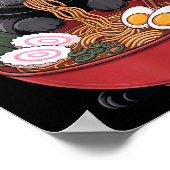 Cat Ramen Funny Graphic Tees Japanese Kawaii Cat A Poster (Ecke)