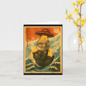 Cat Ramen Funny Japanese Anime Ufo Men Women Teen  Karte (Gelbe Blume)