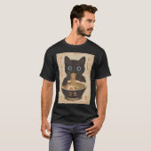Cat Ramen Funny Japanisches Grafisches T-Shirt Kaw (Vorne ganz)