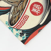 Cat Ramen Japanese Art Vintage Style Fleecedecke (Ecke)