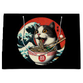 Cat Ramen Japanese Art Vintage Style Große Geschenktüte (Vorderseite)