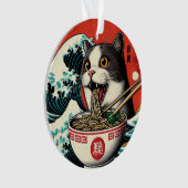 Cat Ramen Japanese Art Vintage Style Ornament (Vorderseite)
