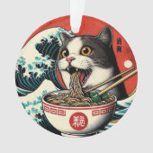 Cat Ramen Japanese Art Vintage Style Ornament (Vorderseite)