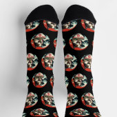 Cat Ramen Japanese Art Vintage Style Socken (Oben)