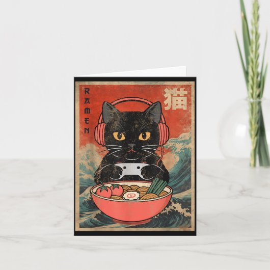 Cat Ramen Japanese Funny Graphic Kawaii Anime Karte (Vorderseite)