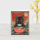 Cat Ramen Japanese Funny Graphic Kawaii Anime Karte (Gelbe Blume)