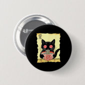 Cat Ramen Japanese Funny Graphic Tees Kawaii Anime Button (Vorne & Hinten)
