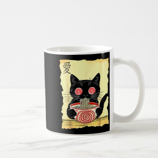 Cat Ramen Japanese Funny Graphic Tees Kawaii Anime Kaffeetasse (Rechts)