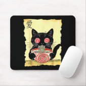 Cat Ramen Japanese Funny Graphic Tees Kawaii Anime Mousepad (Mit Mouse)