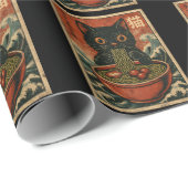 Cat Ramen Japanisch Funny Graphic Kawaii Cat Anime Geschenkpapier (Rolleneckpunkt)