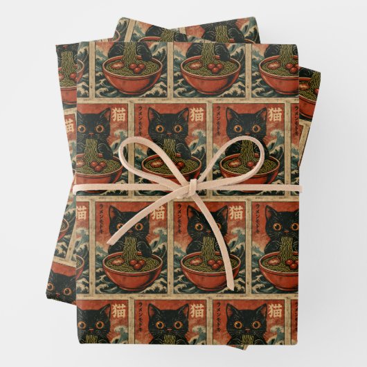 Cat Ramen Japanisch Funny Graphic Kawaii Cat Anime Geschenkpapier Set (Beispiel)