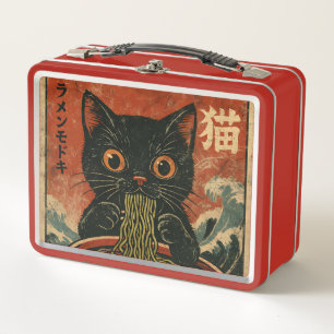 Cat Ramen Japanisch Funny Graphic Kawaii Cat Anime Metall Brotdose