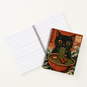 Cat Ramen Japanisch Funny Graphic Kawaii Cat Anime Notizblock