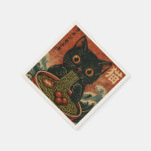 Cat Ramen Japanisch Funny Graphic Kawaii Cat Anime Serviette (Ecke)