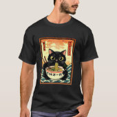 Cat Ramen Japanisch Funny Graphic Kawaii Cat Anime T-Shirt (Vorderseite)