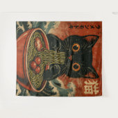 Cat Ramen Japanisch Funny Graphic Kawaii Cat Anime Wandteppich (Vorderseite (Horizontal))