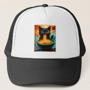 Cat Ramen Japanisch Kawaii Cat Anime Cat Ramen Truckerkappe