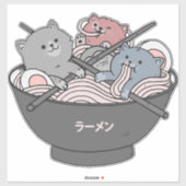Cat Ramen Kawaii Aufkleber (Blatt)
